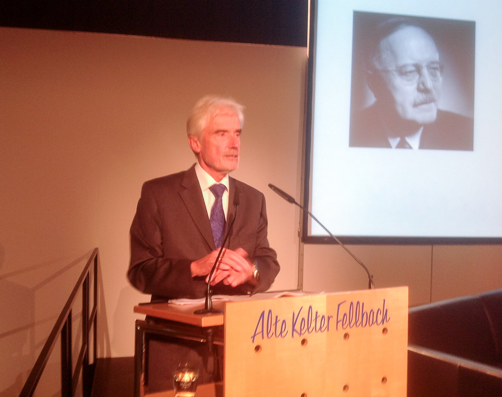 Prof. Dr. Ulrich Goll erinnerte an die prägende Rolle Reinhold Maiers bei der Gründung des Südwest-Staates.